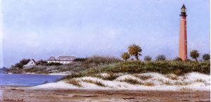 Ponce LIght House, Ponce Park, Florida - William Aiken Walker Oil Painting