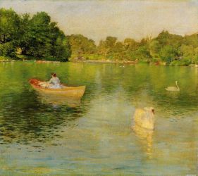 On the Lake, Central Park II - William Merritt Chase Oil Painting