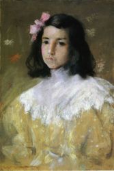 The Pink Bow - Oil Painting Reproduction On Canvas