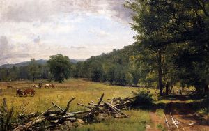 The Meadow - Thomas Worthington Whittredge Oil Painting
