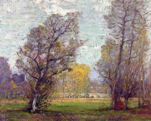Clouds and Glow, Autumn, France - Robert Vonnoh Oil Painting