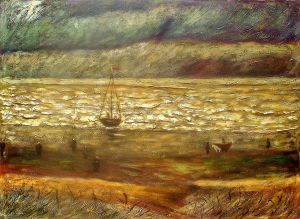Beach at Scheveningen in Stormy Weather II - Oil Painting Reproduction On Canvas