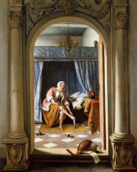Woman at Her Toilet - Jan Steen Oil Painting