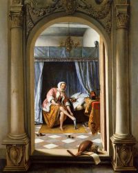 Woman at Her Toilet -   Jan Steen Oil Painting