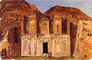 View of Ed Deir, Petra, Jordan -   Frederic Edwin Church Oil Painting