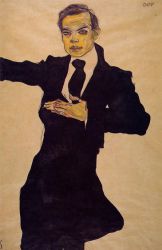 Portrait of the Painter Max Oppenheimer -  Egon Schiele Oil Painting
