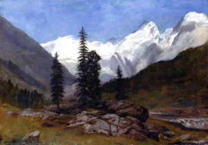 Rocky Mountain -  Albert Bierstadt Oil Painting
