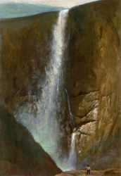 The Falls -   Albert Bierstadt Oil Painting