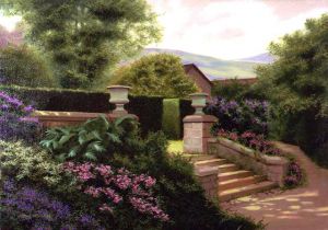 A Corner of a Garden - Oil Painting Reproduction On Canvas