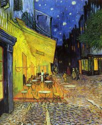 The Cafe Terrace on the Place de Forum, Arles, At Night -   Vincent Van Gogh oil painting