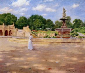 An Early Stroll in the Park - William Merritt Chase Oil Painting