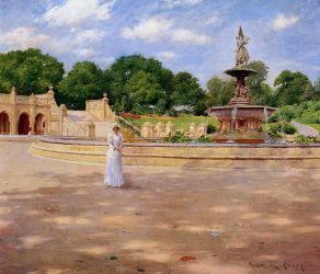 An Early Stroll in the Park -   William Merritt Chase Oil Painting