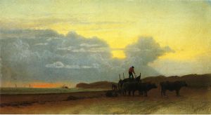 Coastal View, Newport - Albert Bierstadt Oil Painting