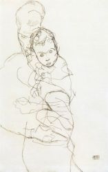 Mother and Child II -  Egon Schiele Oil Painting