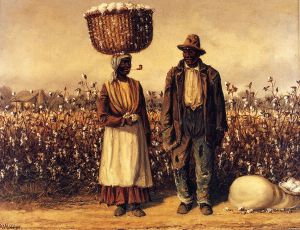 Negro Man and Woman with Cotton Field - William Aiken Walker Oil Painting
