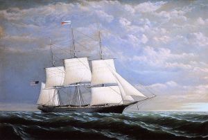 Whaleship 'Syren Queen' of Fairhaven - William Bradford Oil Painting