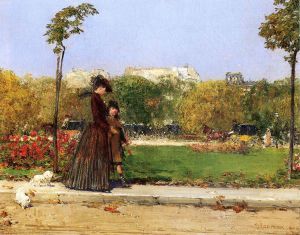 In the Park, Paris -   William Merritt Chase Oil Painting