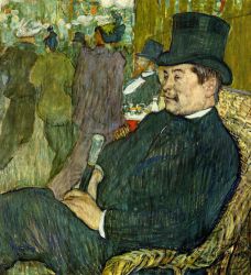 M. Delaporte at the Jardin de Paris -   Henri De Toulouse-Lautrec Oil Painting