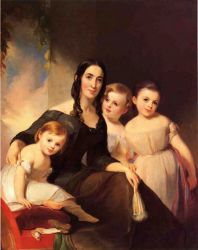 Portrait of Mrs. James Robb and Her Three Children -  Thomas Sully Oil Painting