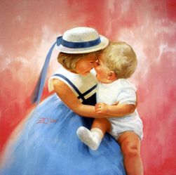 Mother's Angels - Donald Zolan Oil Painting