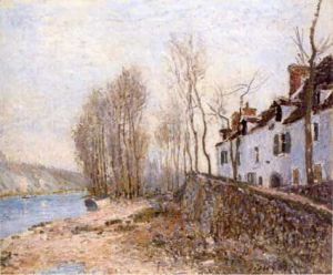 Saint-Mammes, The White Cross - Alfred Sisley Oil Painting