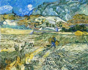 Enclosed Field with Peasant -   Vincent Van Gogh Oil Painting