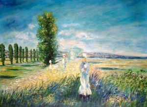 La Promenade (Argenteuil) -  Claude Monet Oil Painting