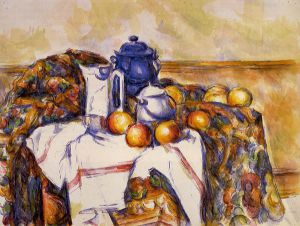 Still Life with Blue Pot -   Paul Cezanne Oil Painting