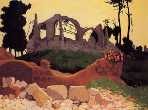 The Church of Souain in Sihlouette - Felix Vallotton Oil Painting