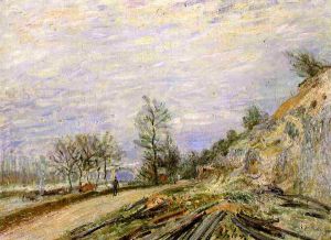 On the Road from Moret -   Alfred Sisley Oil Painting