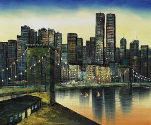 Iridescence of a New Yorker's Sunset - Oil Painting Reproduction On Canvas