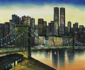 Iridescence of a New Yorker\'s Sunset - Oil Painting Reproduction On Canvas