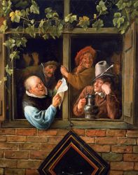 Rhetoricians at at Window -   Jan Steen oil painting