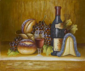 Fruit and Wine - Oil Painting Reproduction On Canvas
