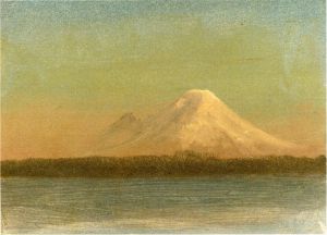 Snow-Capped Moutain at Twilight -   Albert Bierstadt Oil Painting