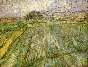 Wheat Field in Rain -  Vincent Van Gogh Oil Painting