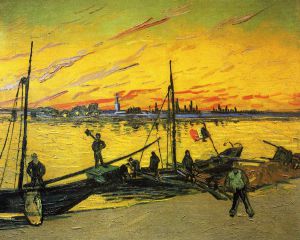 Coal Barges -   Vincent Van Gogh Oil Painting