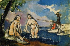 Bathers and Fisherman with a Line -   Paul Cezanne oil painting