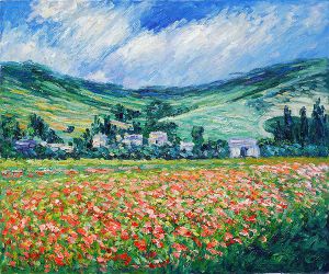 Poppy Field near Giverny - Claude Monet Oil Painting