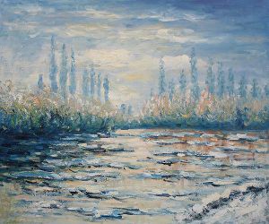 Floating Ice near Vetheuil -  Claude Monet Oil Painting