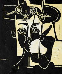 Femme au Chapeau Orne 1962 -  Pablo Picasso Oil Painting