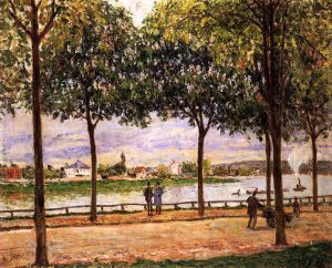 Promenade of Chestnut Trees - Alfred Sisley Oil Painting