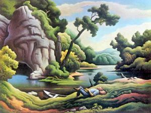 Cave Spring -Thomas Hart Benton Oil Painting