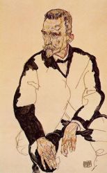 Portrait of Heinrich Benesch -  Egon Schiele Oil Painting