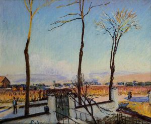 Snow Effect at Moret - Alfred Sisley Oil Painting