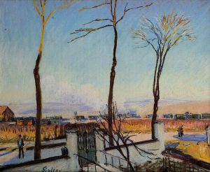 Snow Effect at Moret -   Alfred Sisley Oil Painting