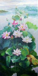 Lotus flower- Oil Painting Reproduction On Canvas