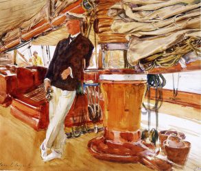 On the Deck of the Yacht Constellation -  John Singer Sargent Oil Painting