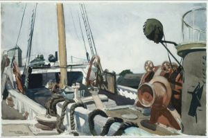 Deck of a Beam Trawler, Gloucester -  Edward Hopper Oil Painting