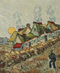 Thatched Cottages in the Sunshine: Reminiscences of the North -  Vincent Van Gogh Oil Painting